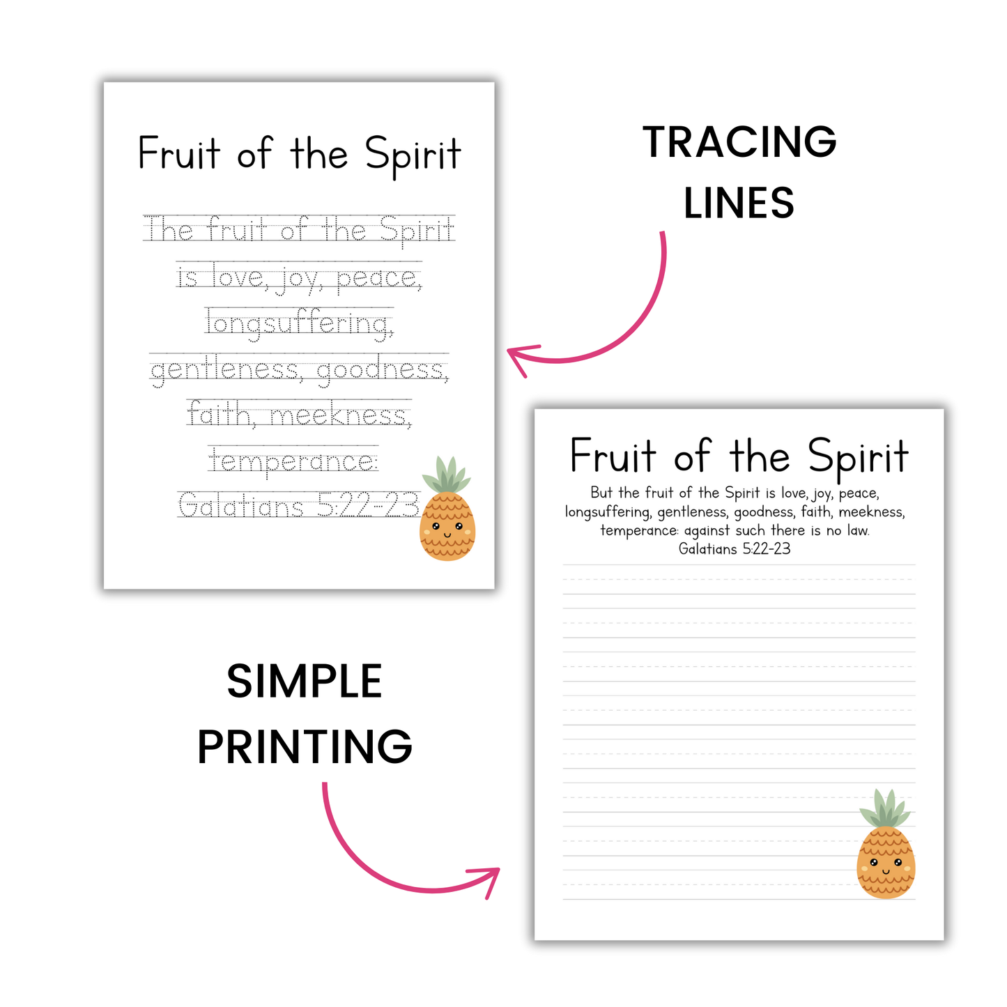 Fruit of the Spirit Bible Verse Copywork – All Ages Printable Pack