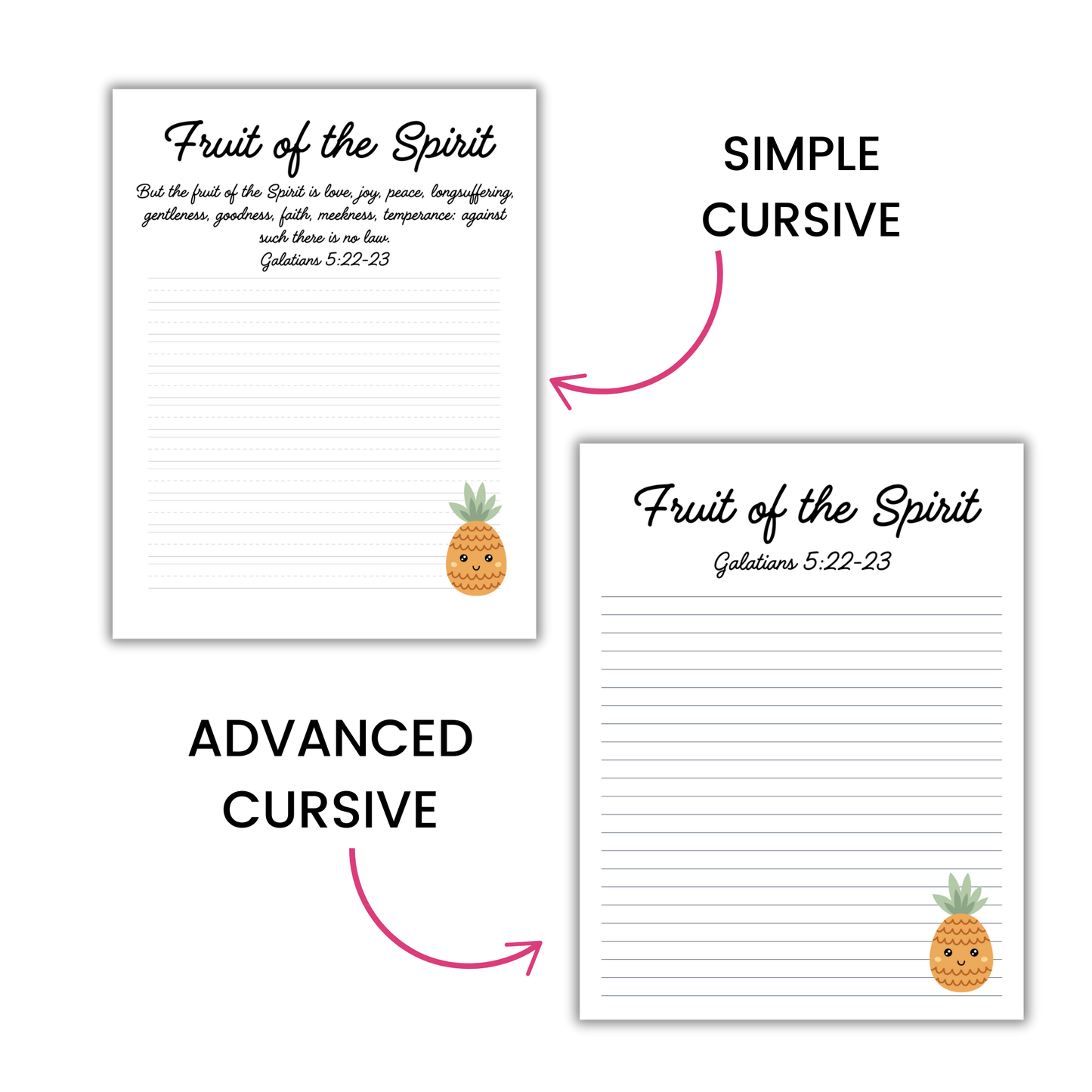 Fruit of the Spirit Bible Verse Copywork – All Ages Printable Pack