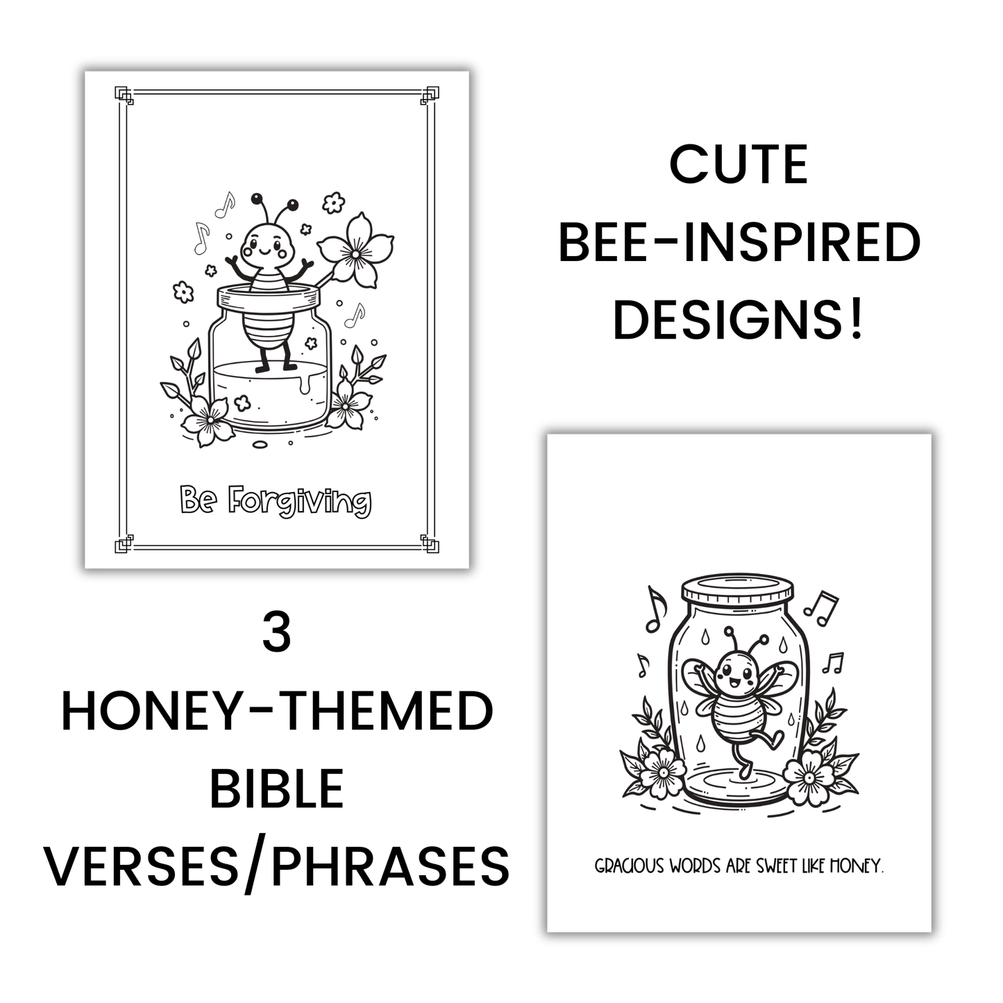 Bee-Attitudes Bible Coloring Pages for Kids