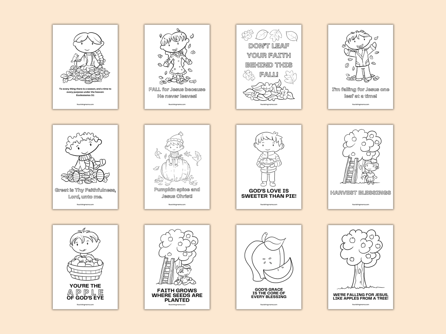 Christian Fall Coloring Pages