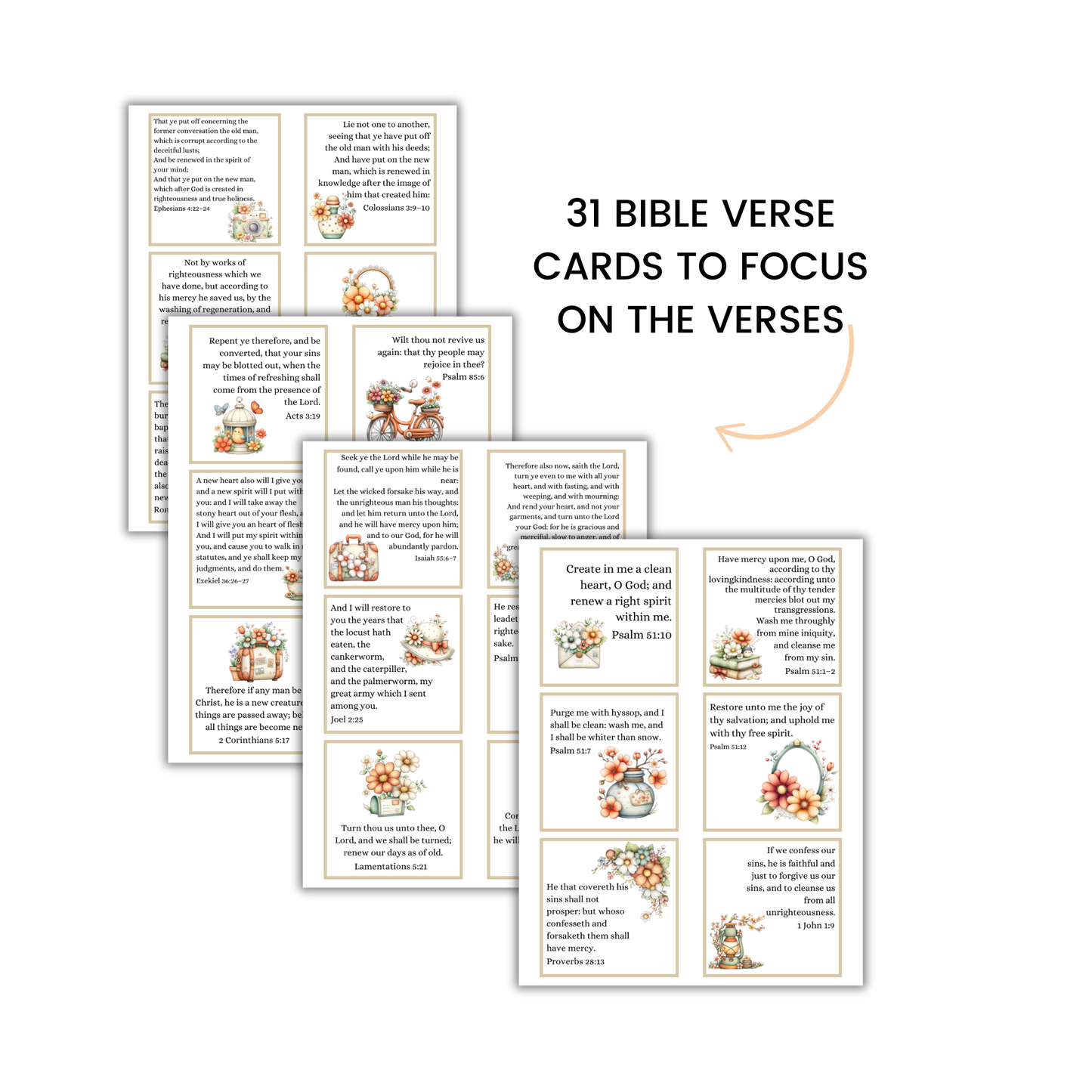 Renew a Right Spirit Scripture Cards