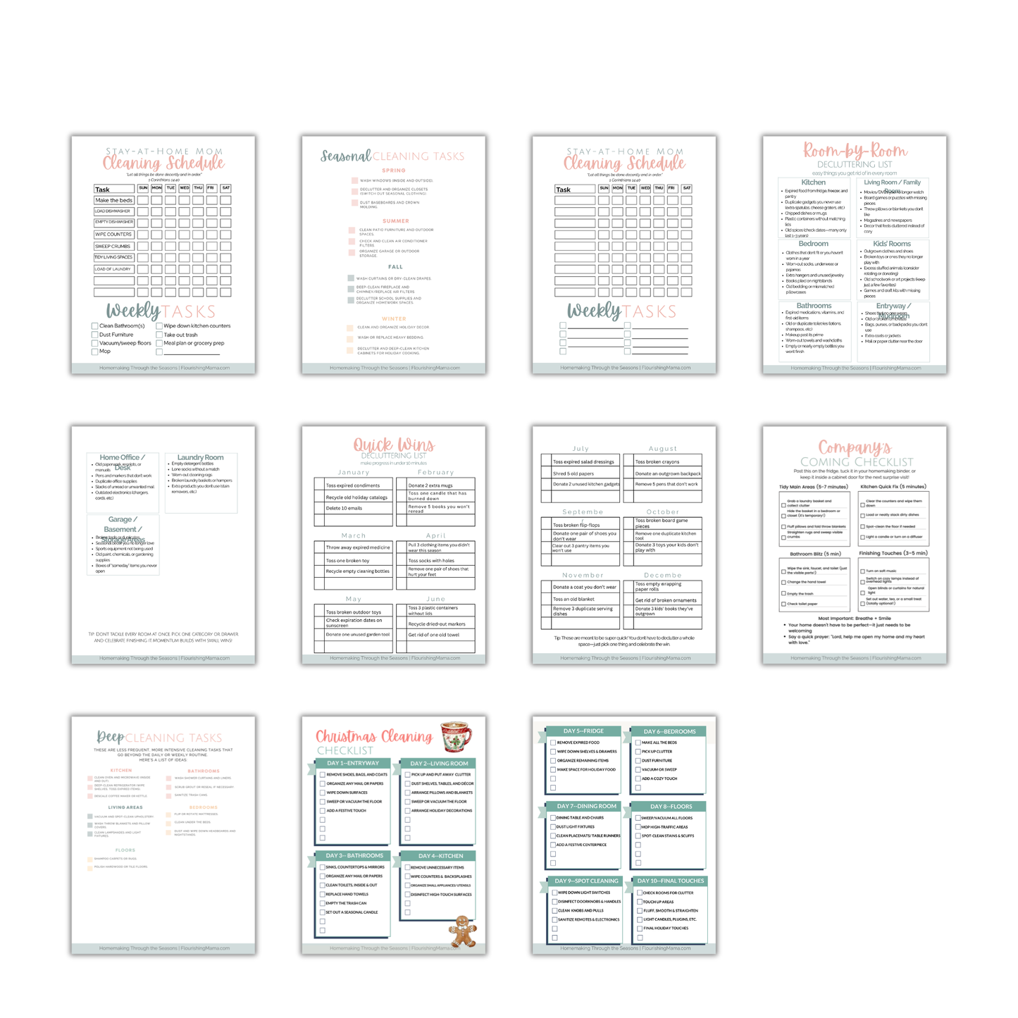 Homemaking Through the Seasons Checklists