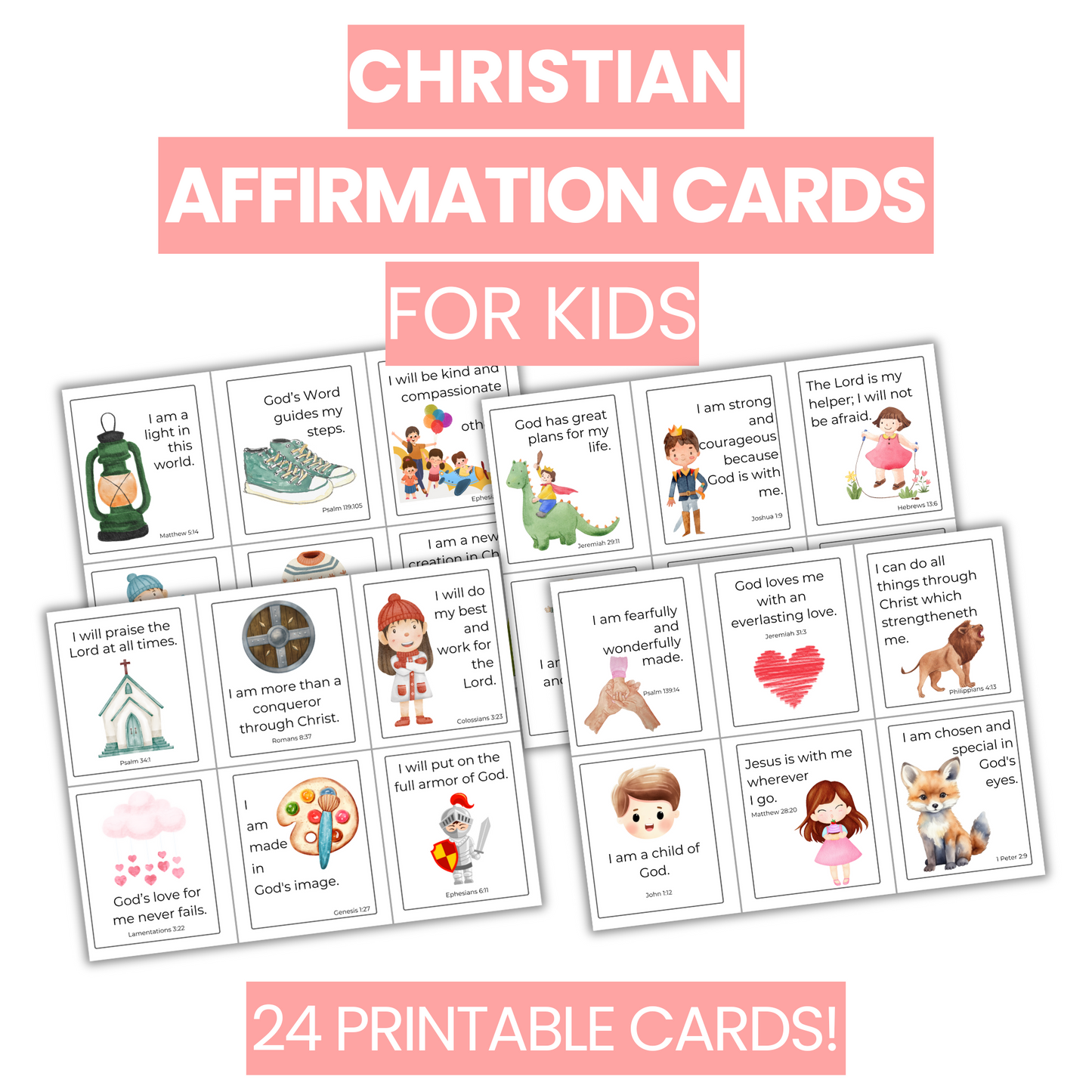 Christian Affirmation Cards for Kids