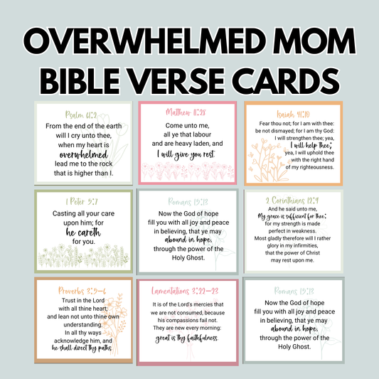 Overwhelmed Mom Scripture Cards (Printable)