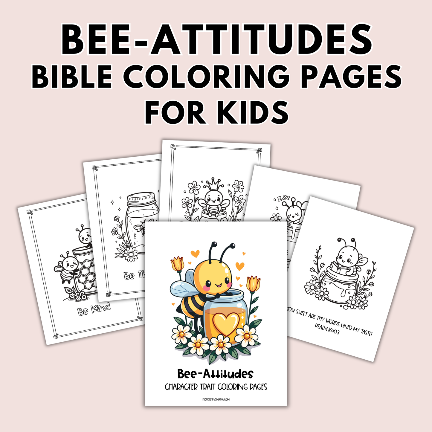 Bee-Attitudes Bible Coloring Pages for Kids