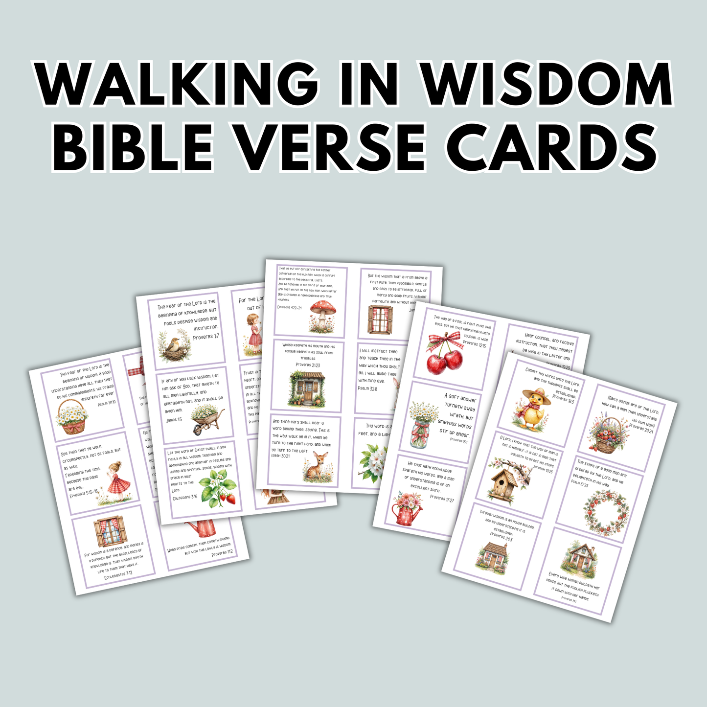 Walking in Wisdom Scripture Cards for Moms (Printable Bible Verses)