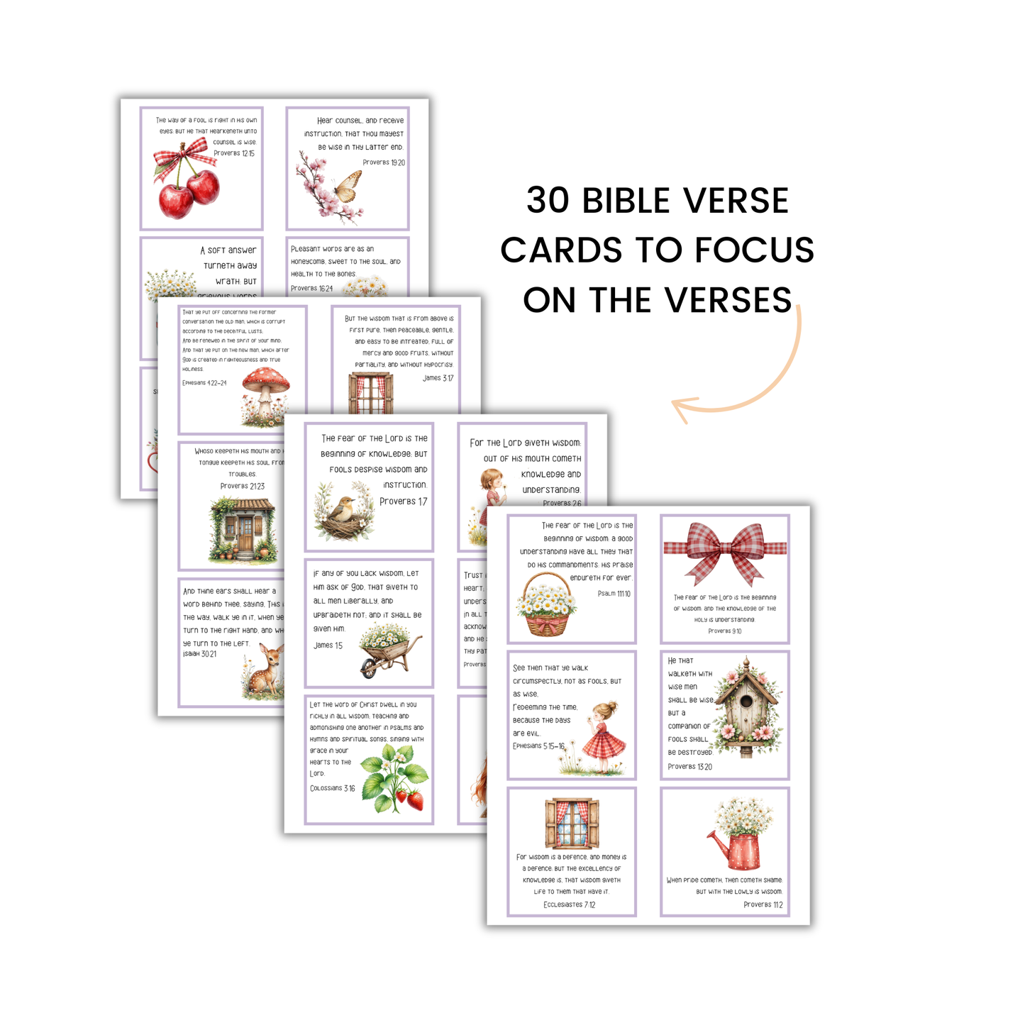 Walking in Wisdom Scripture Cards for Moms (Printable Bible Verses)