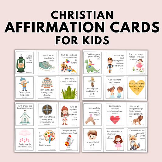 Christian Affirmation Cards for Kids