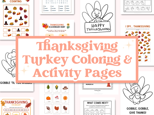 Thanksgiving Turkey Coloring and Activity Pack